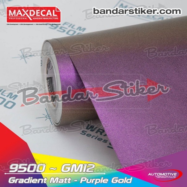✅New [Roll] Maxdecal 9500 Gm12 Gradient Matt Purple Gold Bunglon Premium Terbaru