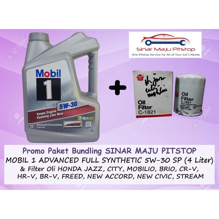 ✅New Paket Oli 4 L Mobil 1 5W30  Filter Honda Brio Satya Freed Crv Hrv Brv Terbatas