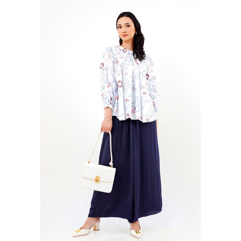 Benang Jarum - Nautical Blouse - White