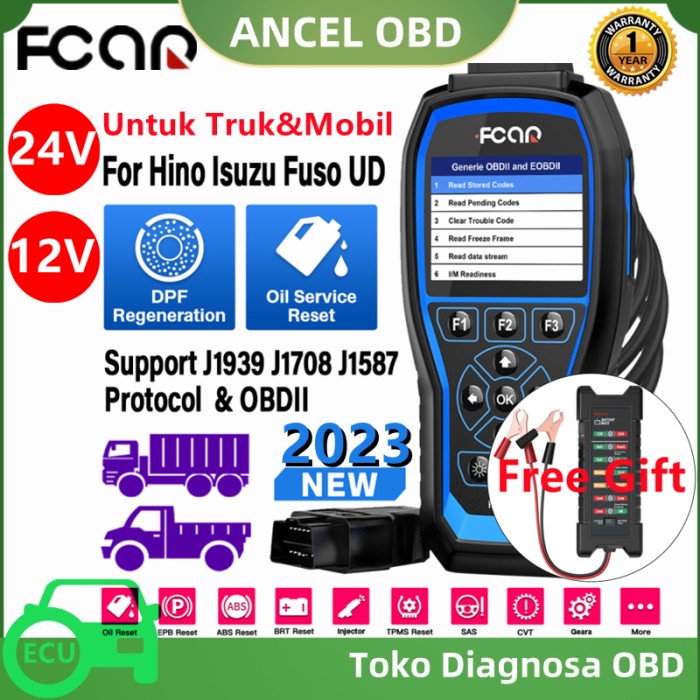 [Original] Fcar F506 Pro 24V Truk Obd2 Scanner Untuk Hino/Isuzu/Fuso/Ud Limited