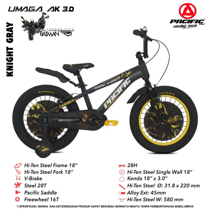 ✨Original Sepeda Anak Bmx 18 Inch Pacific Batman New Terbaru