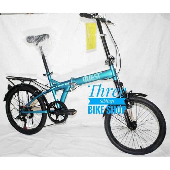 ✨Original Sepeda Lipat United Quest C102 20 Inch Warna Biru Metallic Berkualitas