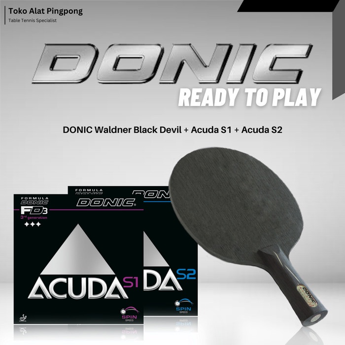 ✨Ori Bet Pingpong Tenis Meja Donic Sudah Dengan Karet Acuda  Bet Cover Diskon