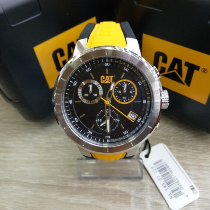 ✨Sale Jam Tangan Pria Caterpillar Cat Na.143.27.127 Silver Yellow Original Limited
