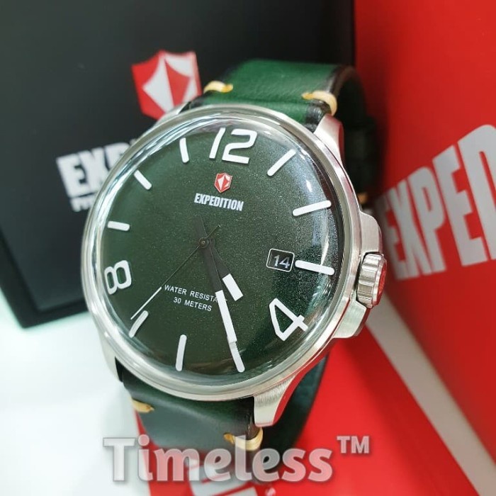 ✨Termurah Jam Tangan Pria Expedition E 6789 M Silver Green Terbatas