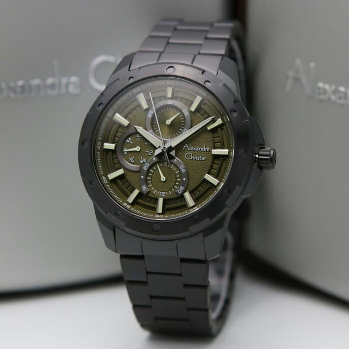 ✨Sale Alexandre Christie 6538Mc / Ac6538 Black Green Original  Garansi Terbatas