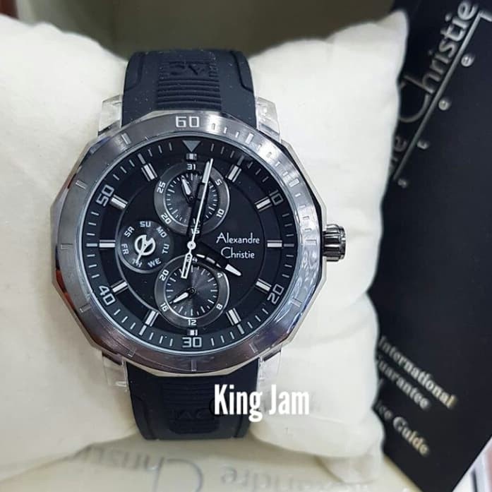 ✨Ready Jam Tangan Pria Alexandre Christie Ac 6552 Original Black Terbaru