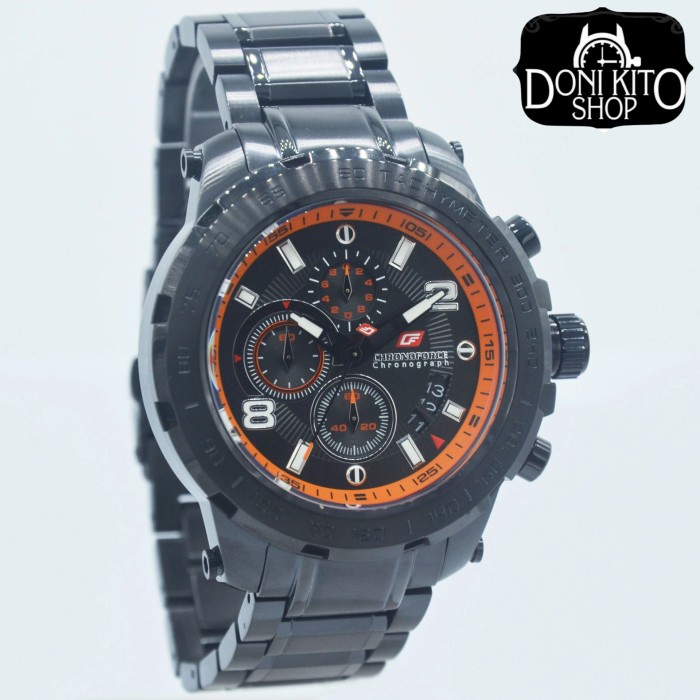 ✨Ready Jam Tangan Pria Original Chronoforce 5215 Black Orange Garansi Resmi Terbatas