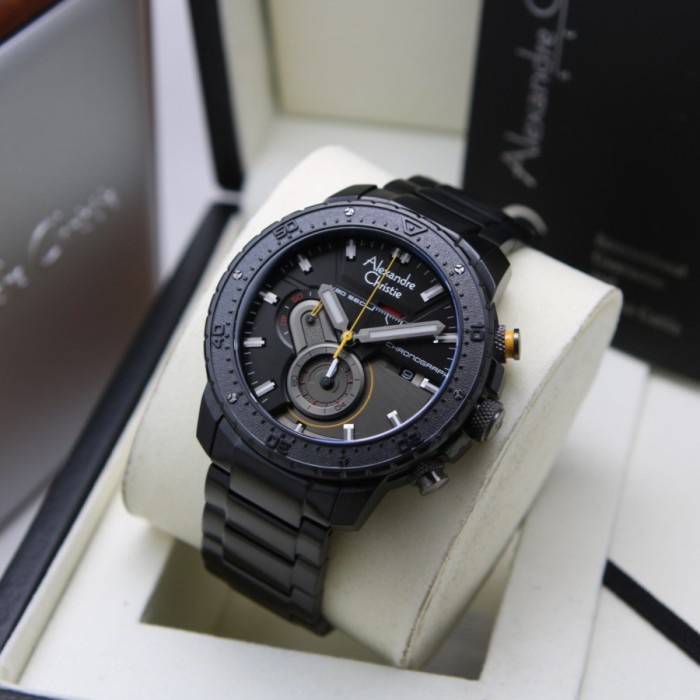 ✨Sale Alexandre Christie 6627 Mc Rantai Black List Yellow Pria Original Diskon