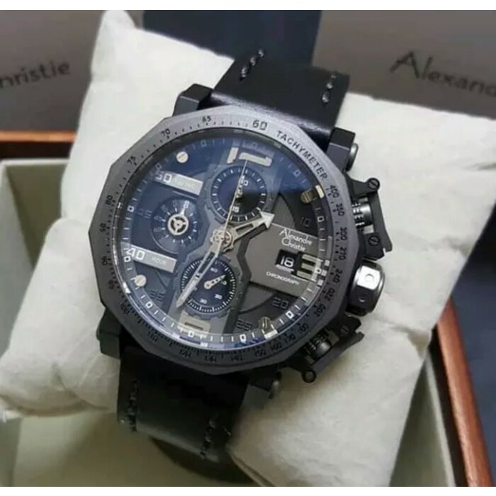 ✨Sale Alexandre Christie Ac6373 Mc / Ac 6373 Mc Allblack Leather Terbatas