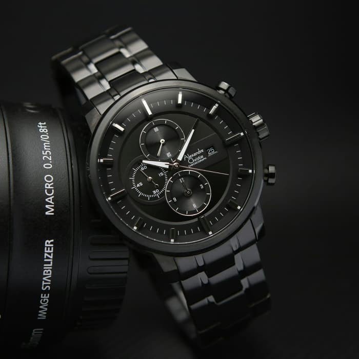 ✨Sale Alexandre Christie Ac 6323 Mcbipba Full Black Jam Pria Original Diskon