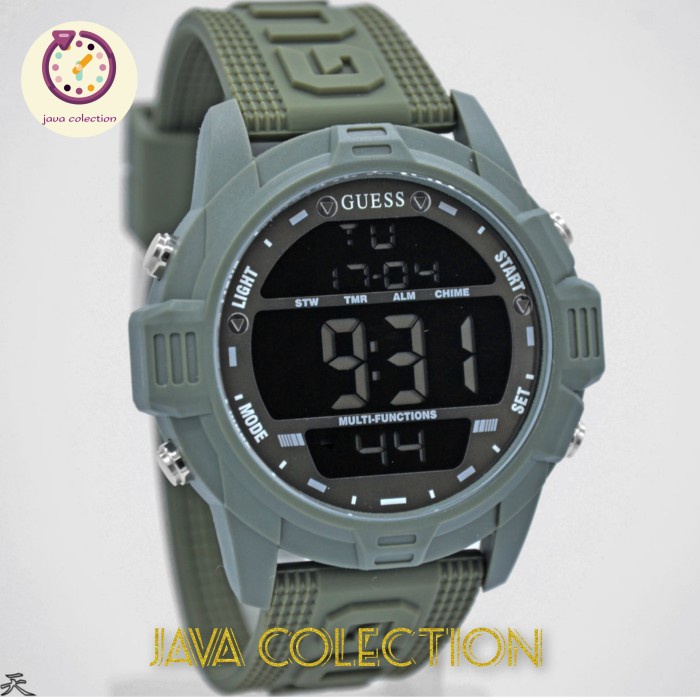 ✨Ready Jam Tangan Pria Guess W1299G6 Digital Green Original Terbatas