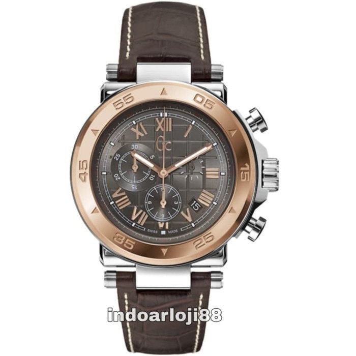 ✨Ready Guess Collection X90005G2S Chronograph Brown Leather Men'S Watch Diskon