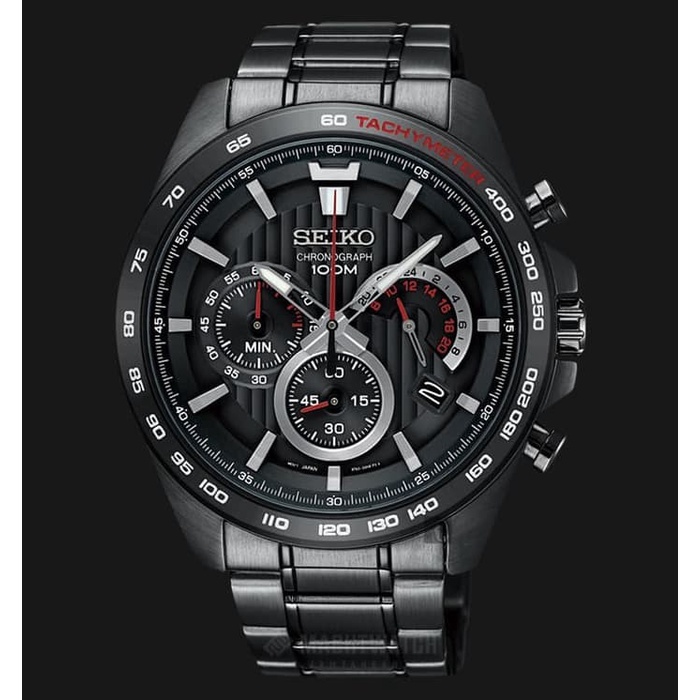✨Ready Jam Tangan Pria Seiko Ssb311P1 Hitam Chronograph Original Terbatas