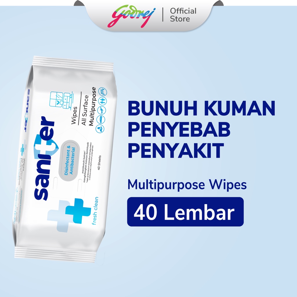 Saniter Surface Multipurpose Wipes 40`S - Tisu Basah Antiseptik