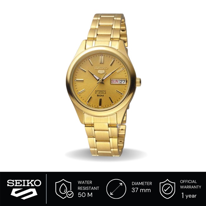 JAM TANGAN WANITA SEIKO 5 AUTOMATIC STAINLESS GOLD SNK876K1 ORIGINAL