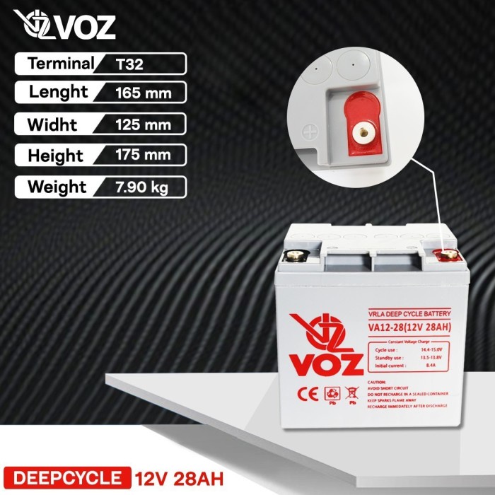 ✅Original Aki Kering Voz - Voz Aki Kering Deep Cycle 12V 28Ah - Voz 12V 28Ah Limited
