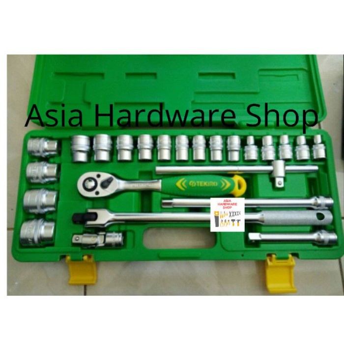 ✅Baru Kunci Sok Set Isi 24 Pcs Tekiro 8 - 32 Mm Kunci Shock Socket Set 24Pcs Terbaru