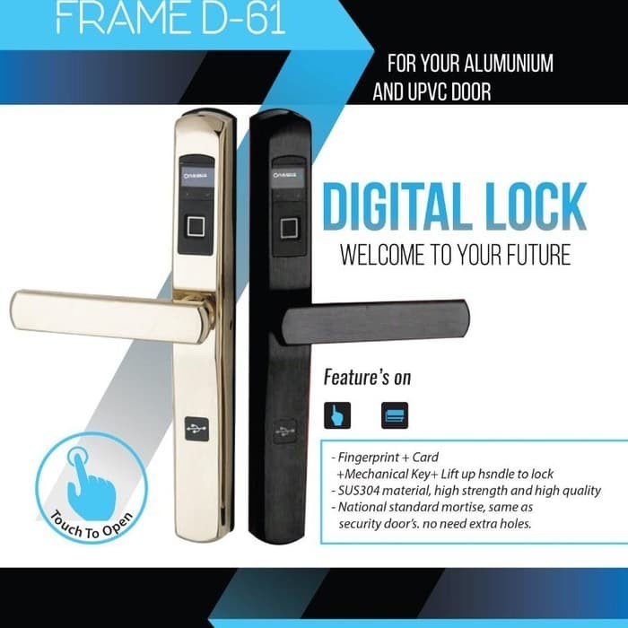 [New] Digital Lock Onassis Frame D-61 / Kunci Pintu Digital Untuk Aluminium Limited
