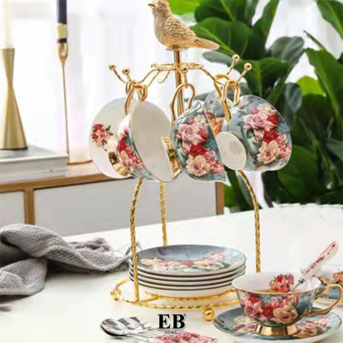 [New Ori] Tea Set Keramik / Alat Minum / Vintage Floral Teapot Set 270/1 Diskon