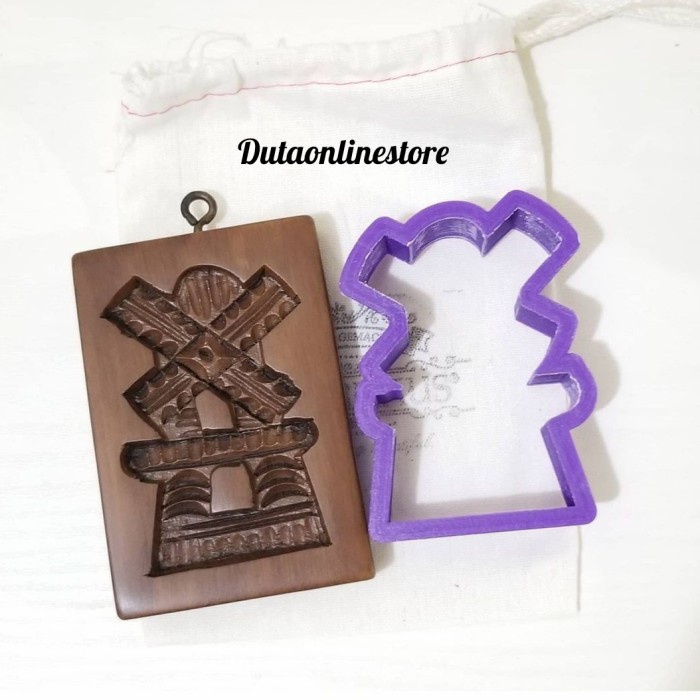 

[Baru] Cetakan Kue Kayu Cookie Windmill Cookies Cutter Speculaas Kincir Terbaru