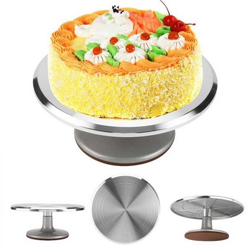 

[Baru] Aluminum Meja Putar Penghias Kue / Baki Cake Tray Limited