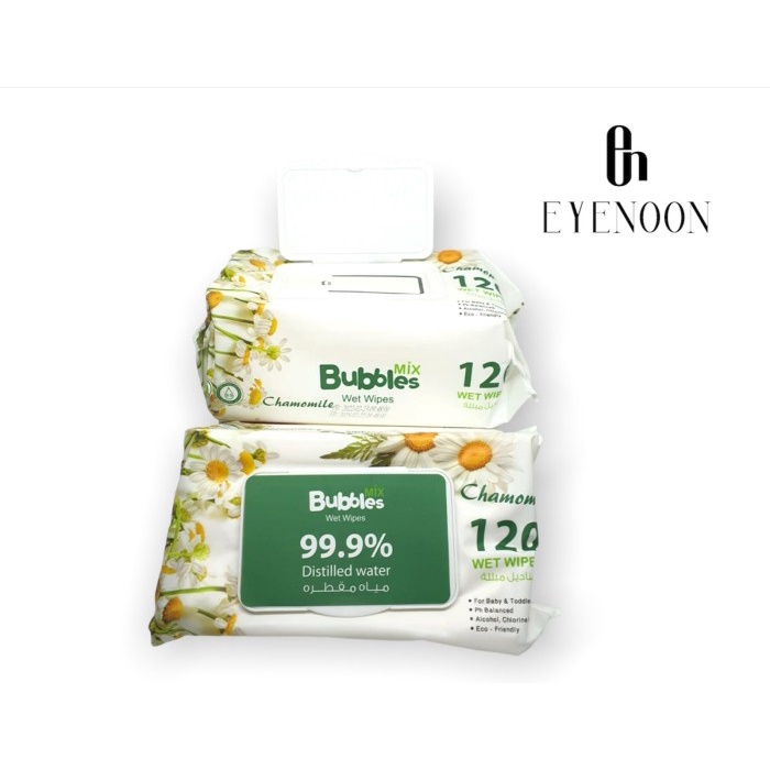Indhy Tissue Basah Chamomile By Bubbles Mix Tisu Basah 120 Wet Wipes Oiginal