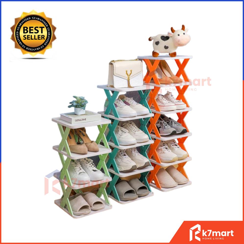 K7MART RAK SEPATU TINGKAT SERBAGUNA / TEMPAT SEPATU SANDAL SUSUN RAKIT / RAK TEMPAT SANDAL SEPATU / 