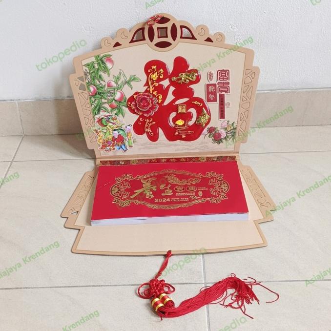 

Kalender Harian China 2024 Tahun Naga Motif Fuk Merah Giok Kualitas Premium