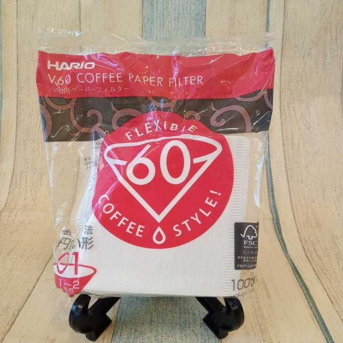 

Hario V60 01 Paper Filter W M Bleached UnBleached Putih Natural 40 100