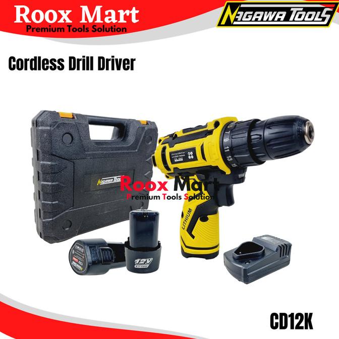 CORDLESS DRILL DRIVER 12V MESIN BOR BATERAI NAGAWA DC12K RIBKAMASYA0