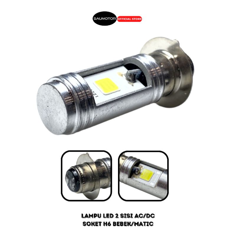 Saumotor Lampu Led 2 Sisi Ac/Dc Lampu Motor Led Bebek Matic Bohlamp Motor Bebek Metik