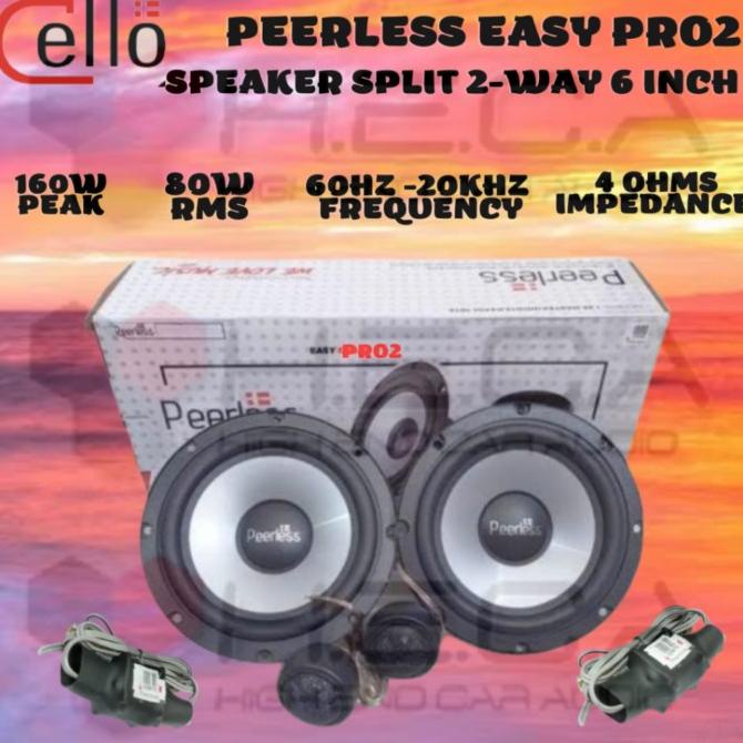 Peerless Easy Pro 2 Speaker Split Cello 6.5" Inch 2-Way Pintu Mobil