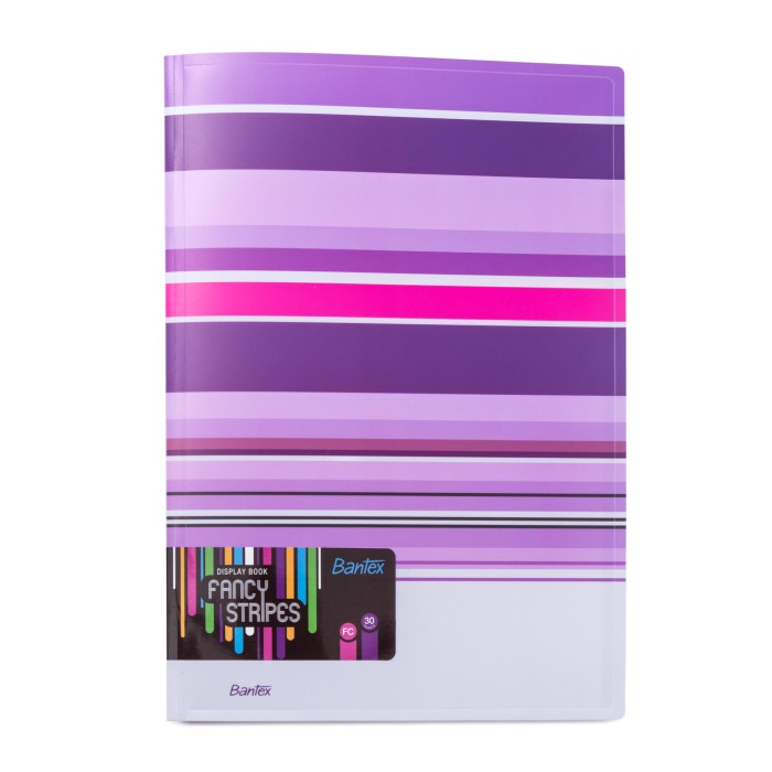 

Promo Bantex Pp Fancy Stripes Display Book 30 Pockets Folio Lilac #3197 21