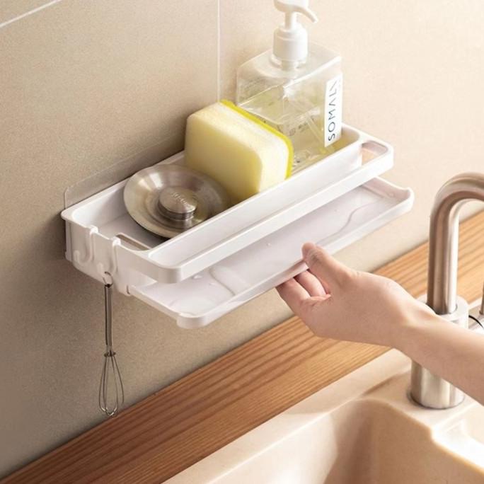 Rak Sabun Cuci Piring Kamar Mandi Wastafel Material Plastik - Putih