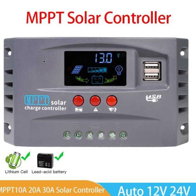Update SCC MPPT PWM 20A-30A-100A 12V/24V/48V Panel Solar Charger Controller Kualitas Baik