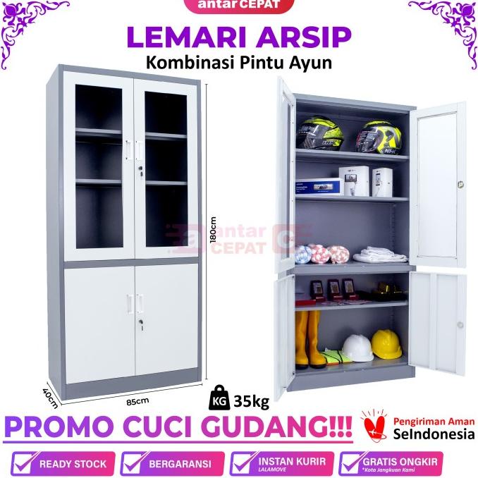 

Lemari besi kantor lemari arsip 2 pintu kombinasi swing ayun AA-106