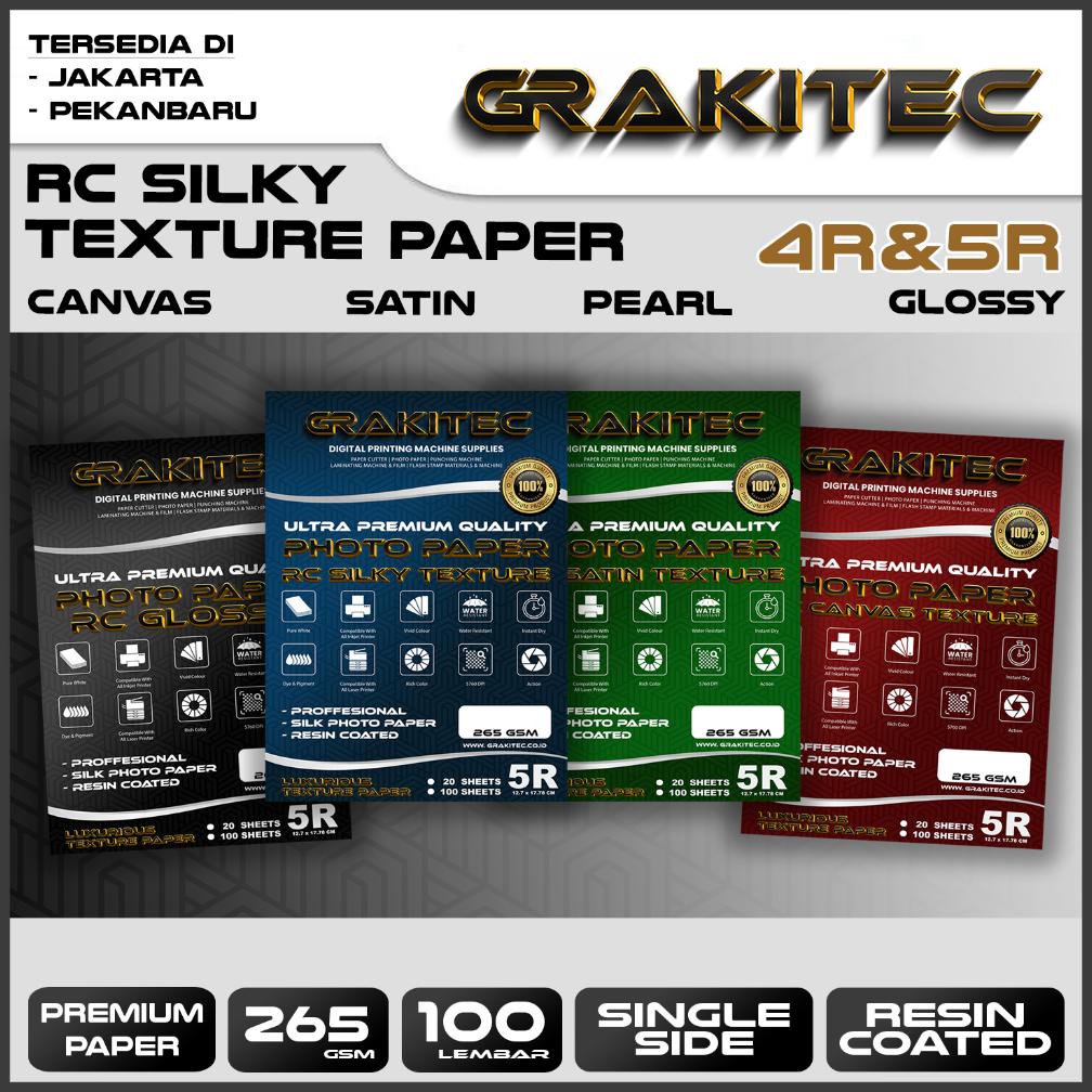 

Hot - Kertas Foto 4R / 5R Doff Silky Texture Kulit Jeruk 100 Lembar Professional Silky, RC Glossy Po Paper, Motif Pearl, Canvas, Satin / Luster Resin Coated !