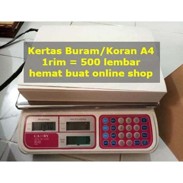 

Kekinian Kertas Buram Koran A4 1 rim 500 Lembar Polos .,