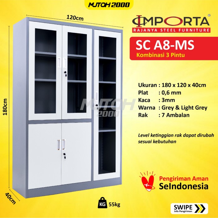 

IMPORTA A8-MS LEMARI ARSIP BESI KOMBINASI 3 PINTU