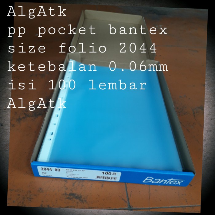

Promo Pp Pocket Bantex Ukuran Folio. Isi 100 Lembar. 2044 08