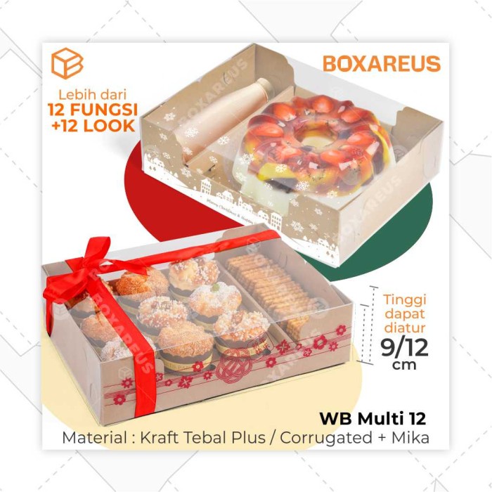 

Promo Box Pudding Cup Cake 12 Dus Hamper Kue Sekat Mika Kotak Wb Multi 12