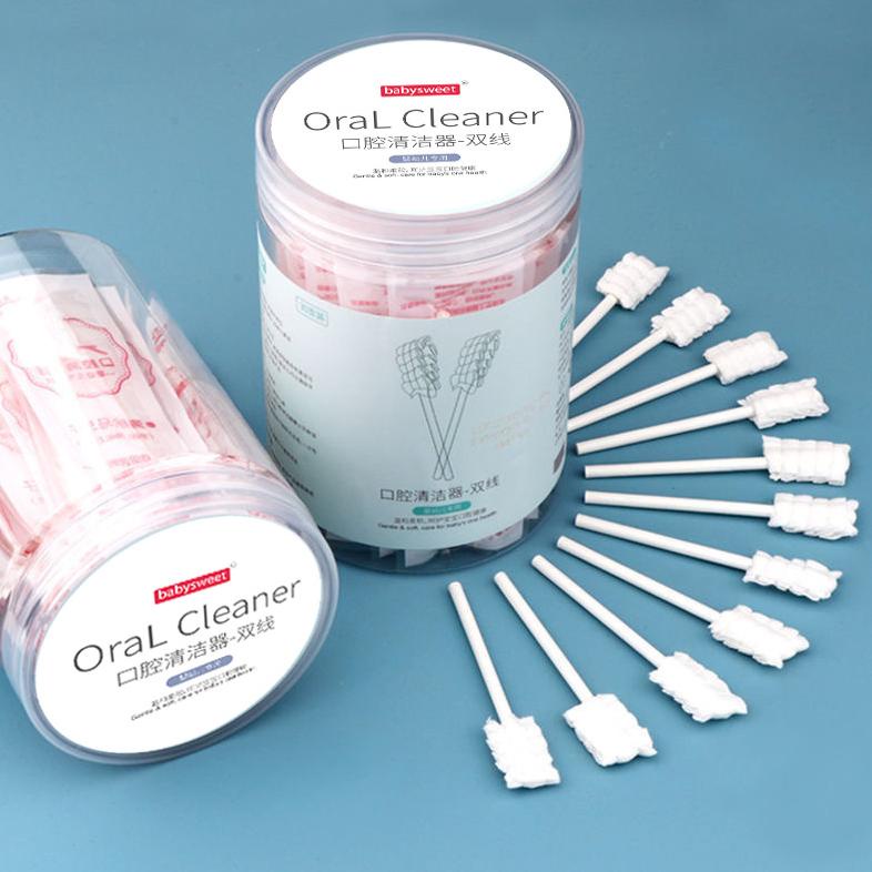 isi 30 Pembersih mulut bayi/kapas/sikat gigi kasa/sikat gigi bayi/pembersih lidah bayi usia 0-1-2-3 