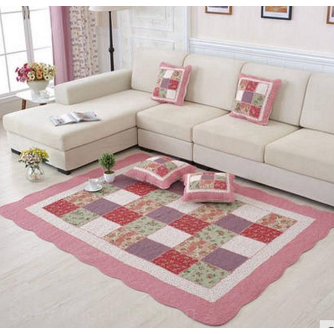 Karpet Shabby Chic 160 X 210 Cm Quilted Cotton High Quality Decoration Berkualitas