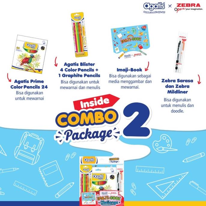 

Agatis - Paket Mewarnai & Menggambar Kombo 2 Imaji Book Agatis X Zebra