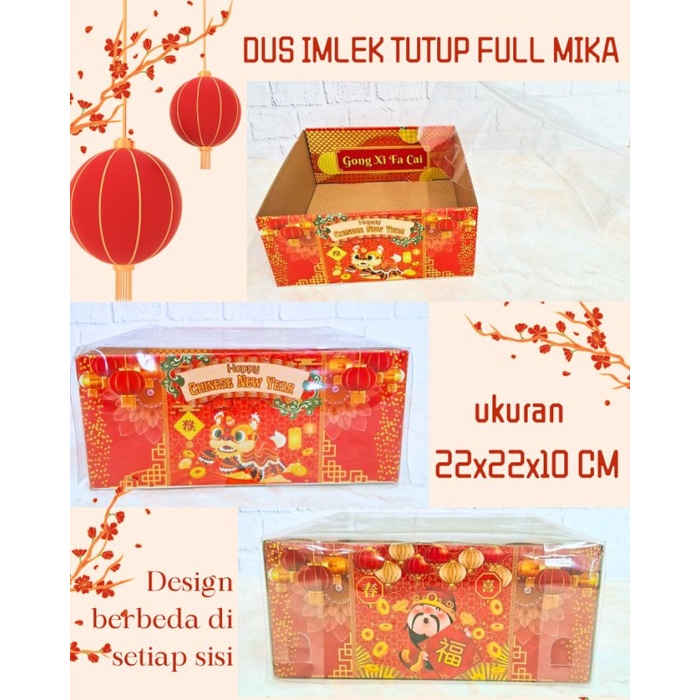 Box Hampers Dus Kue Edisi Imlek Ukuran 20 x 20 x 10 Dus Atas Full Mika
