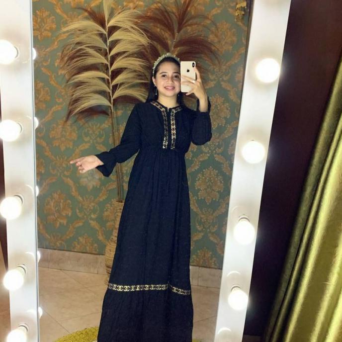 TX673 Daster Arab Lengan 3/4 Renda Jumbo Arabian Panjang Rayon Kerut Pendek GRATIS ONGKIR