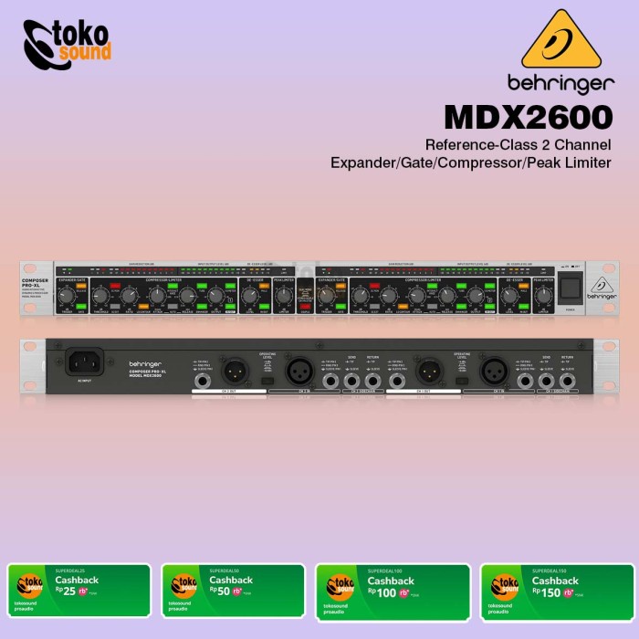 Behringer Composer Pro Xl Mdx2600 V2 - 2 Channel Compressor Limiter Original Dan Terpercaya