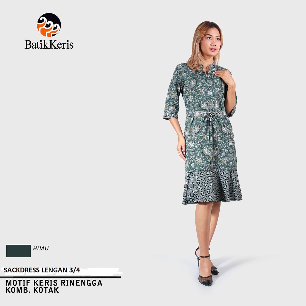 [NEW COLLECTIONS] BEST SELLER Batik Keris Sackdress Lengan 3/4 Keris Rinengga Komb Kotak