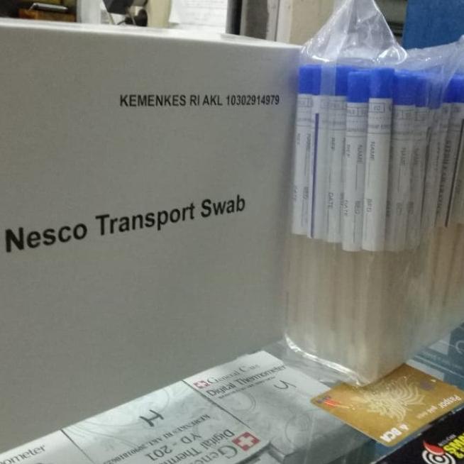 Transport swab Nesco/cutton swab/kapas lidi steril Ready